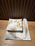 Takalluf Golden Leaf melamine cake platter with marble and gold design