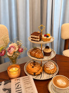 Takalluf 3-tier printed melamine dessert stand lifestyle photo